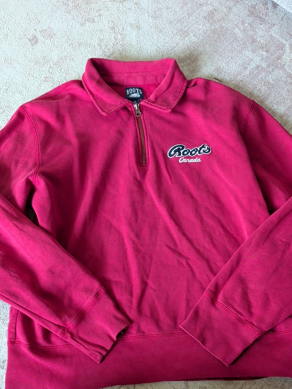 Roots Red Zip-Front Pullover